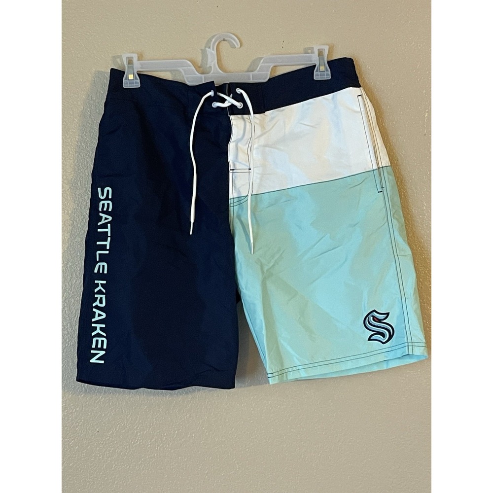 Men's Large NWOT‎ Seattle Kraken G-III Sports By Carl Banks Swim Trunk Shorts